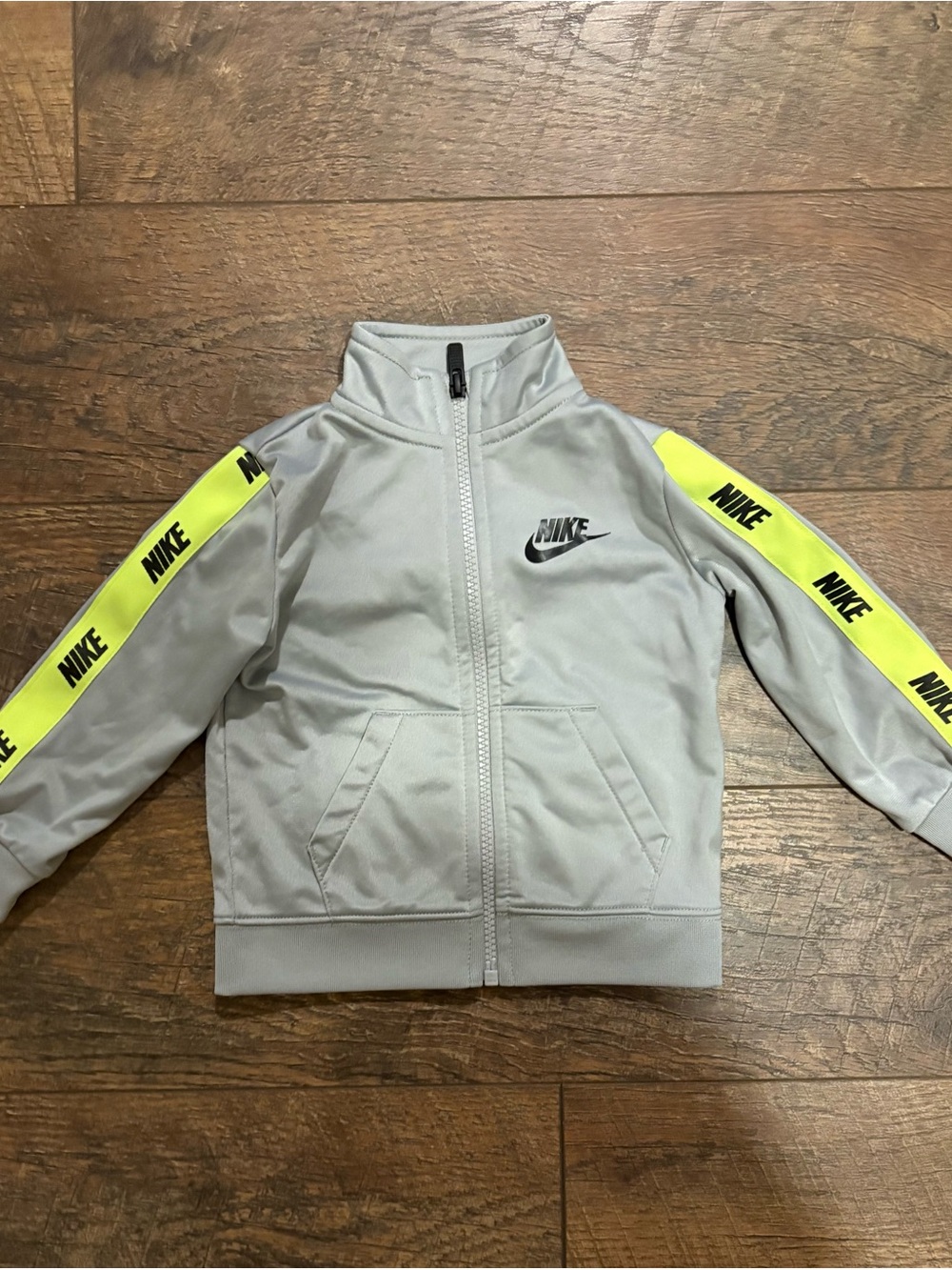 Nike Light Gray Zip Jacket with Black Logo